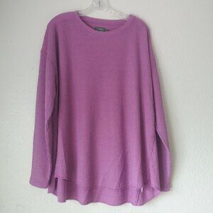 Terra & Sky women's size 1X violet waffle knit sweater